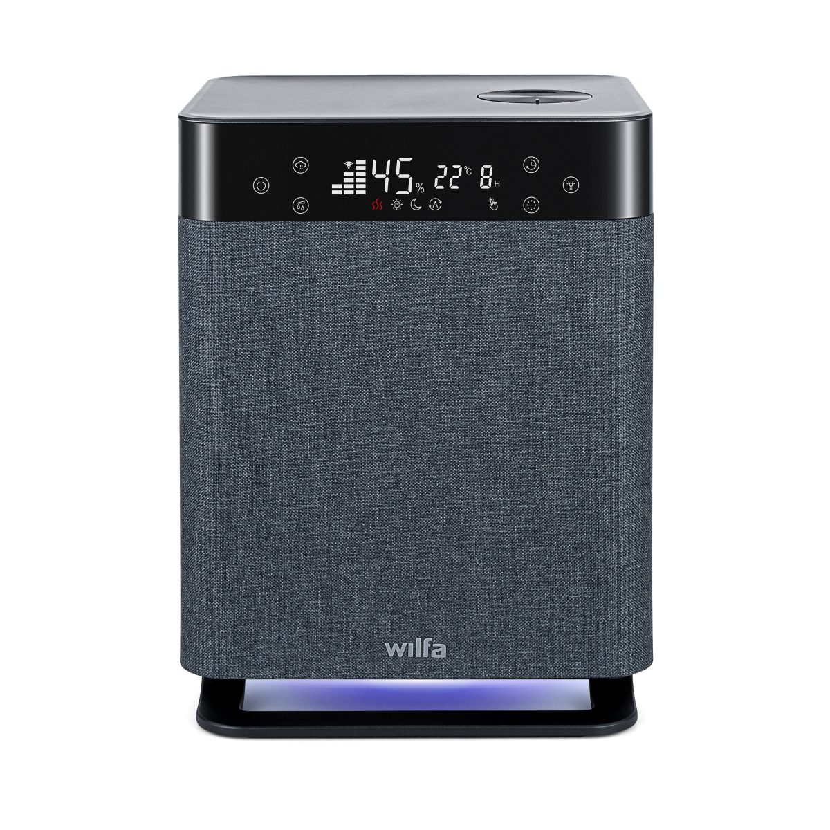 Humidifier_Dew TX 450_HU1DT-430C_Front_on_Blue light_72dpi_RGB